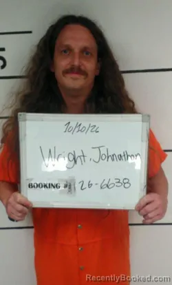 Mugshot of Johnathan Wright booked in Sebastian County, Arkansas on October 10, 2026