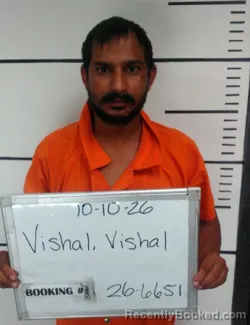 Mugshot of Vishal Vishal booked in Sebastian County, Arkansas on October 10, 2026