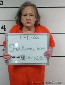 Mugshot of Blanche Lynne Short-Newman booked in Sebastian County, Arkansas on October 10, 2026