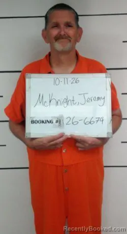 Mugshot of Jeremy Joe Mcknight booked in Sebastian County, Arkansas on October 11, 2026