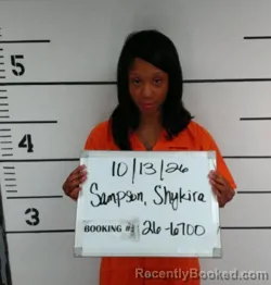 Mugshot of Shykira Nashawn Sampson booked in Sebastian County, Arkansas on October 13, 2026