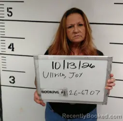 Mugshot of Joy Anne Ullrich booked in Sebastian County, Arkansas on October 13, 2026