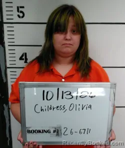 Mugshot of Olivia Jaden Childress booked in Sebastian County, Arkansas on October 13, 2026