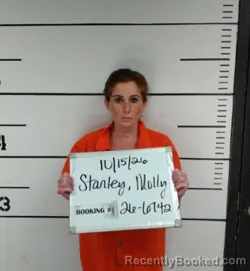 Mugshot of Molly Aremia Stanley booked in Sebastian County, Arkansas on October 14, 2026