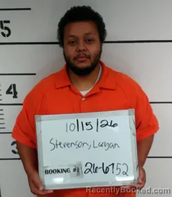 Mugshot of Laryan Michael Stevenson booked in Sebastian County, Arkansas on October 15, 2026