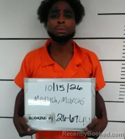 Mugshot of Marcus Dewayne Medlock booked in Sebastian County, Arkansas on October 15, 2026