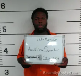 Mugshot of Quenton Oneal Austin booked in Sebastian County, Arkansas on October 15, 2026
