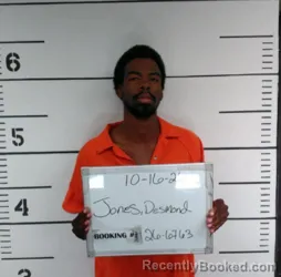 Mugshot of Desmond Terrell Jones booked in Sebastian County, Arkansas on October 16, 2026
