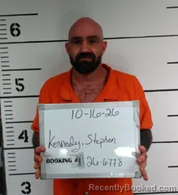 Mugshot of Stephen Chase Kennedy booked in Sebastian County, Arkansas on October 16, 2026