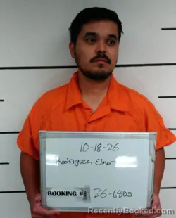 Mugshot of Elmer Saul Rodriguez booked in Sebastian County, Arkansas on October 17, 2026