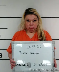 Mugshot of Amber Marie Samuel booked in Sebastian County, Arkansas on October 18, 2026