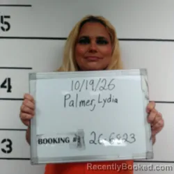 Mugshot of Lydia Rene Palmer booked in Sebastian County, Arkansas on October 19, 2026