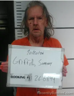 Mugshot of Sammy Lee Griffith booked in Sebastian County, Arkansas on October 19, 2026