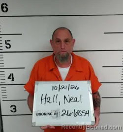 Mugshot of Neal Allen Hall booked in Sebastian County, Arkansas on October 20, 2026