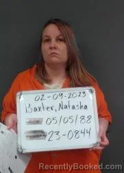 Mugshot of Natasha Leigh Baxter booked in Sebastian County, Arkansas on October 21, 2026