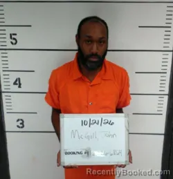 Mugshot of John Louis Mcgill booked in Sebastian County, Arkansas on October 21, 2026