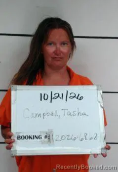 Mugshot of Tasha Anne Campbell booked in Sebastian County, Arkansas on October 21, 2026