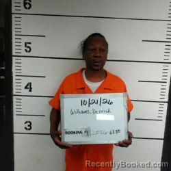 Mugshot of Derrick Lamont Williams booked in Sebastian County, Arkansas on October 22, 2026