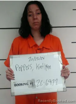 Mugshot of Katlynn Peppers booked in Sebastian County, Arkansas on October 23, 2026