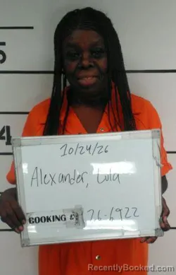 Mugshot of Lula Mae Alexander booked in Sebastian County, Arkansas on October 24, 2026