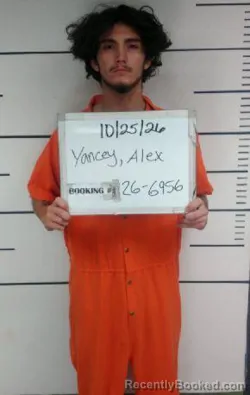 Mugshot of Alex Aaron Yancey booked in Sebastian County, Arkansas on October 25, 2026