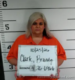 Mugshot of Brandy Necoal Clark booked in Sebastian County, Arkansas on October 25, 2026