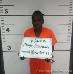 Mugshot of Preshanda Nicole Mingo booked in Sebastian County, Arkansas on October 25, 2026