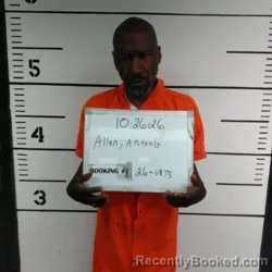 Mugshot of Antonio Gentry Allen booked in Sebastian County, Arkansas on October 26, 2026