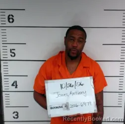 Mugshot of Anthony Jermaine Jones booked in Sebastian County, Arkansas on October 26, 2026