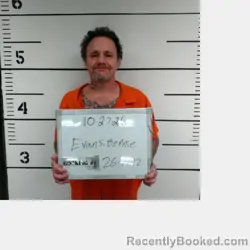 Mugshot of Bernie Lee Evans booked in Sebastian County, Arkansas on October 27, 2026