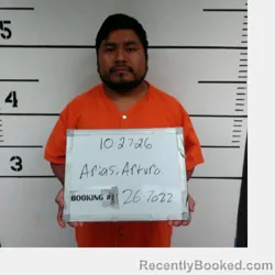 Mugshot of Arturo Arias booked in Sebastian County, Arkansas on October 27, 2026