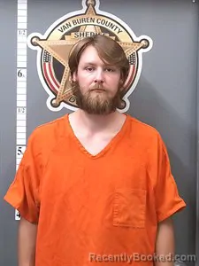 Mugshot of Nathaniel Eugene Atkinson booked in Van Buren County, Arkansas on March 22, 2026