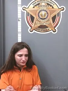 Mugshot of Lillian Delany Woods booked in Van Buren County, Arkansas on March 25, 2026