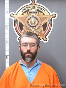 Mugshot of Cody James Higgs booked in Van Buren County, Arkansas on April 1, 2026