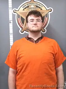 Mugshot of Logan David Leach booked in Van Buren County, Arkansas on May 22, 2026