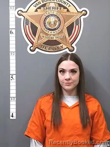 Mugshot of Alexa Miller booked in Van Buren County, Arkansas on June 13, 2026