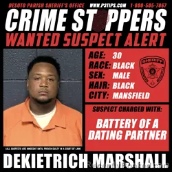 Most wanted individual Dekietrich Marshall – DeSoto Parish, Louisiana